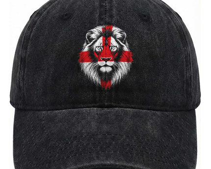 Majestic England Lion Face Graphic Washed Cotton Baseball Cap