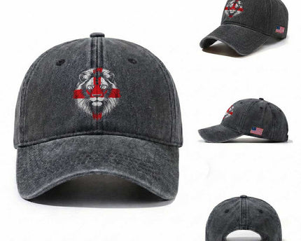 Majestic England Lion Face Graphic Washed Cotton Baseball Cap