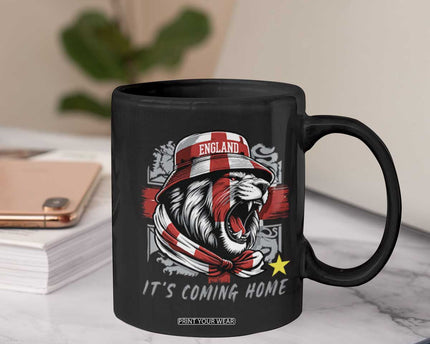Roaring Lions England Football Pride Coffee Mug Retro Patriotic Soccer British Football Fans