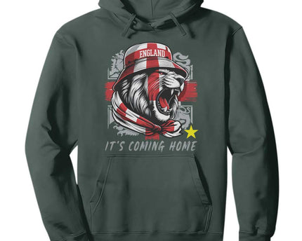 Roaring Lions England Football Pride Hoodie Retro Patriotic Soccer British Football Fans
