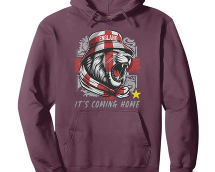 Roaring Lions England Football Pride Hoodie Retro Patriotic Soccer British Football Fans