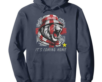 Roaring Lions England Football Pride Hoodie Retro Patriotic Soccer British Football Fans