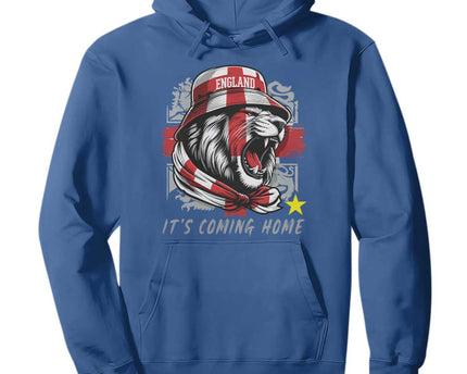 Roaring Lions England Football Pride Hoodie Retro Patriotic Soccer British Football Fans