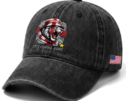 Roaring Lions England Football Pride Washed Cotton Baseball Cap
