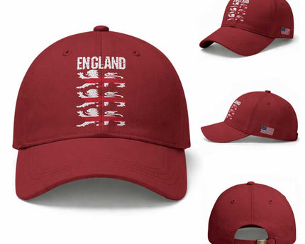 Vintage Three Lions England Pride Baseball Cap Patriotic Soccer British Football Fans