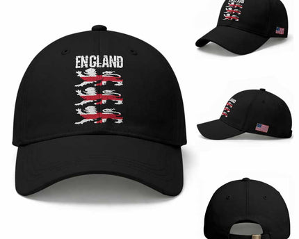 Vintage Three Lions England Pride Baseball Cap Patriotic Soccer British Football Fans