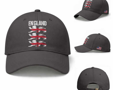 Vintage Three Lions England Pride Baseball Cap Patriotic Soccer British Football Fans