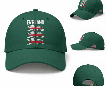 Vintage Three Lions England Pride Baseball Cap Patriotic Soccer British Football Fans