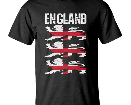 Vintage Three Lions England Pride T-Shirt Patriotic Soccer British Football Fans