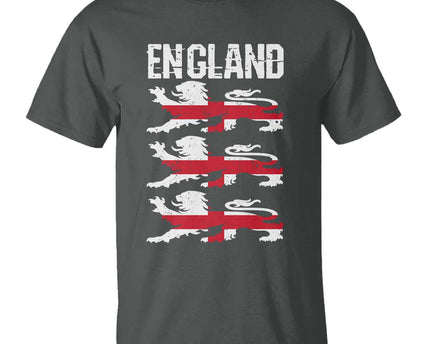 Vintage Three Lions England Pride T-Shirt Patriotic Soccer British Football Fans