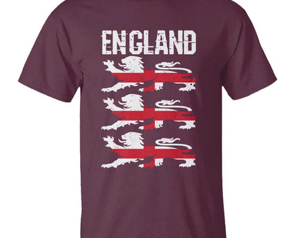 Vintage Three Lions England Pride T-Shirt Patriotic Soccer British Football Fans