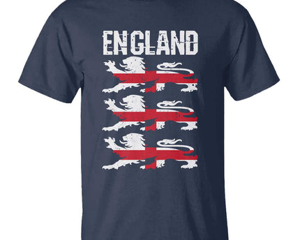 Vintage Three Lions England Pride T-Shirt Patriotic Soccer British Football Fans