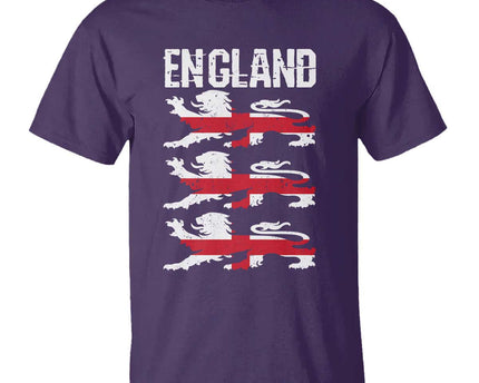 Vintage Three Lions England Pride T-Shirt Patriotic Soccer British Football Fans