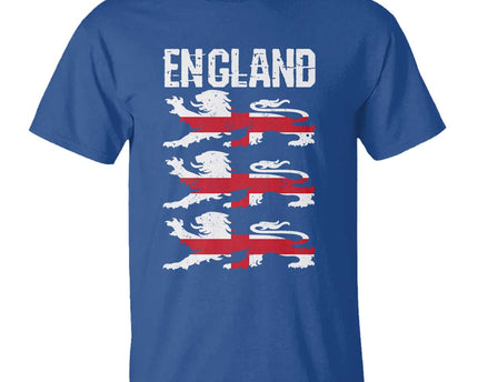 Vintage Three Lions England Pride T-Shirt Patriotic Soccer British Football Fans