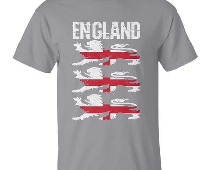 Vintage Three Lions England Pride T-Shirt Patriotic Soccer British Football Fans