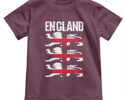 Vintage Three Lions England Pride Toddler T-Shirt Patriotic Soccer British Football Fans