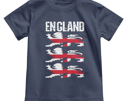 Vintage Three Lions England Pride Toddler T-Shirt Patriotic Soccer British Football Fans