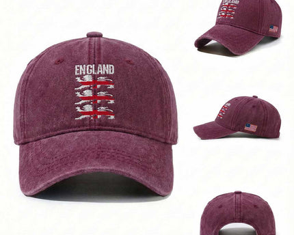 Vintage Three Lions England Pride Washed Cotton Baseball Cap