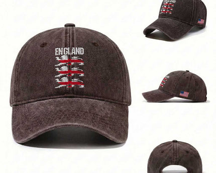 Vintage Three Lions England Pride Washed Cotton Baseball Cap