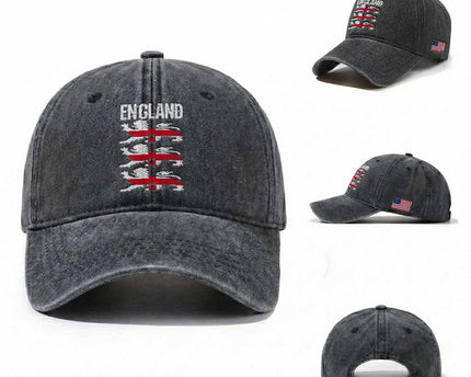Vintage Three Lions England Pride Washed Cotton Baseball Cap