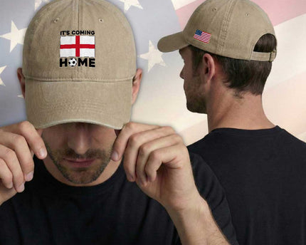 It is Coming Home England Football Flag Washed Cotton Baseball Cap