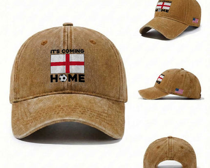 It is Coming Home England Football Flag Washed Cotton Baseball Cap