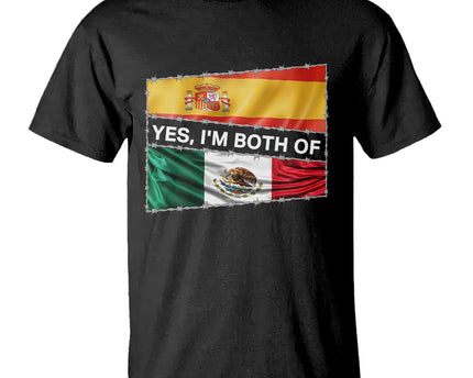 Spain Mexico Heritage Pride T Shirt Yes I'm Both Identity Roots for Hispanics Latinos