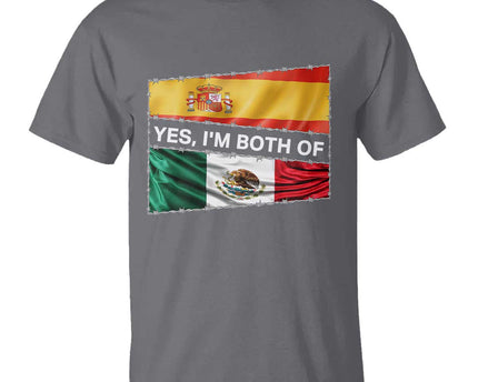Spain Mexico Heritage Pride T Shirt Yes I'm Both Identity Roots for Hispanics Latinos