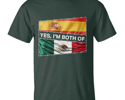 Spain Mexico Heritage Pride T Shirt Yes I'm Both Identity Roots for Hispanics Latinos