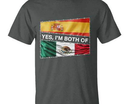 Spain Mexico Heritage Pride T Shirt Yes I'm Both Identity Roots for Hispanics Latinos
