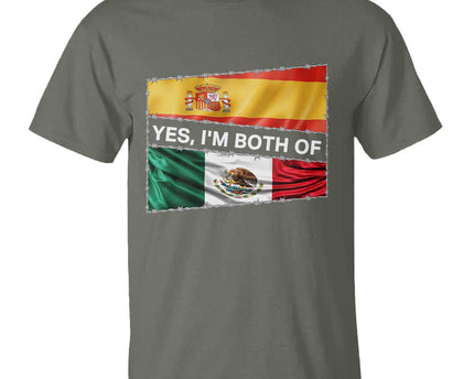 Spain Mexico Heritage Pride T Shirt Yes I'm Both Identity Roots for Hispanics Latinos