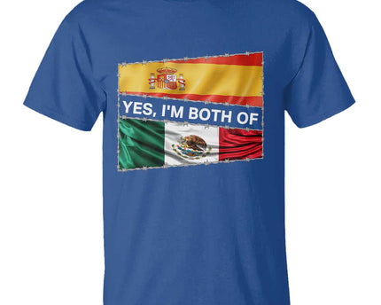 Spain Mexico Heritage Pride T Shirt Yes I'm Both Identity Roots for Hispanics Latinos