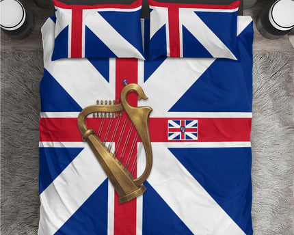 Commonwealth Of England Flag Golden Harp Bedding Set Historical British Heritage