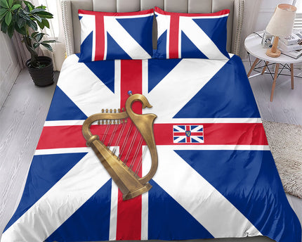 Commonwealth Of England Flag Golden Harp Bedding Set Historical British Heritage