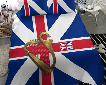 Commonwealth Of England Flag Golden Harp Bedding Set Historical British Heritage