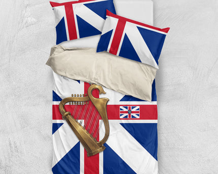 Commonwealth Of England Flag Golden Harp Bedding Set Historical British Heritage