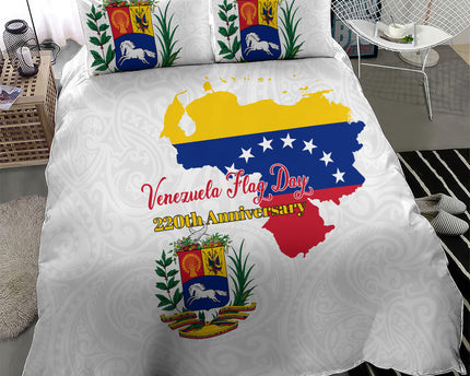 Venezuela Flag Day 220th Anniversary Bedding Set Patriotic Map Coat Of Arms Subtle