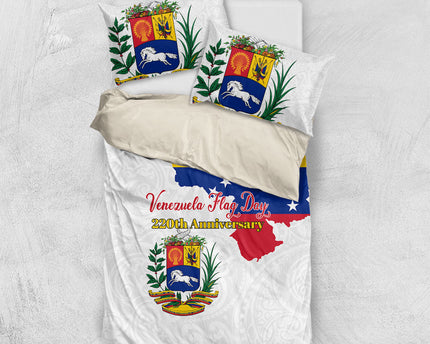 Venezuela Flag Day 220th Anniversary Bedding Set Patriotic Map Coat Of Arms Subtle