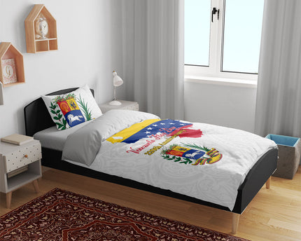 Venezuela Flag Day 220th Anniversary Bedding Set Patriotic Map Coat Of Arms Subtle