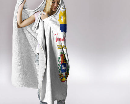 Venezuela Flag Day 220th Anniversary Hooded Blanket Patriotic Map Coat Of Arms Subtle