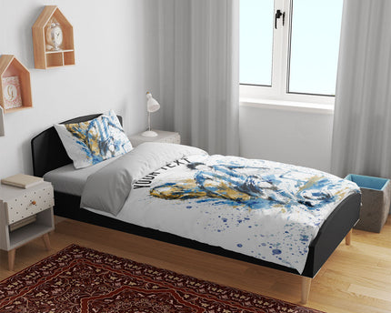 Personalized Argentina Football La Seleccion Bedding Set Watercolor Splatter World Soccer Art