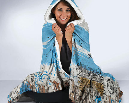 El Diez Argentina GOAT 10 Football Hooded Blanket Goat Mascot King Crown Graffiti Art