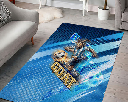 Argentina Football GOAT 10 Pride Area Rug Power of the King - 4 Star Champions Mascot