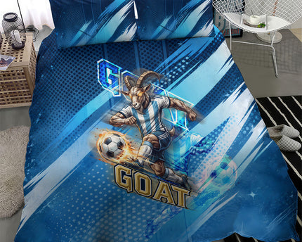 Argentina Football GOAT 10 Pride Bedding Set Power of the King - 4 Star Champions Mascot