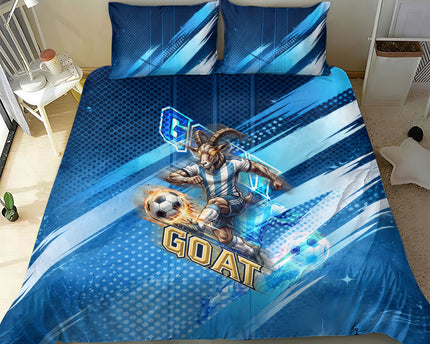 Argentina Football GOAT 10 Pride Bedding Set Power of the King - 4 Star Champions Mascot