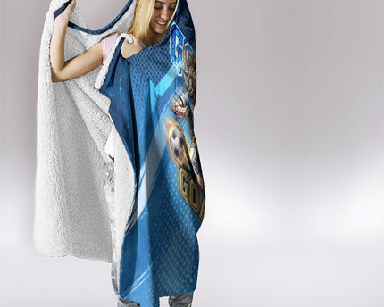 Argentina Football GOAT 10 Pride Hooded Blanket Power of the King - 4 Star Champions Mascot