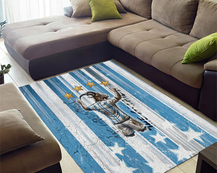 Argentina Football GOAT Area Rug Four Times World Champions