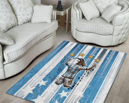 Argentina Football GOAT Area Rug Four Times World Champions