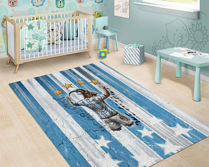 Argentina Football GOAT Area Rug Four Times World Champions