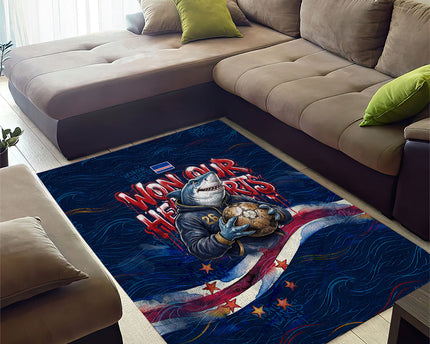 Cape Verde World Football 2026 Area Rug Blue Sharks Won Our Hearts - Oil Paint Style